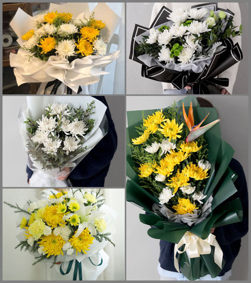 山东青岛胶州市胶莱镇南沙梁一村白事花束代送